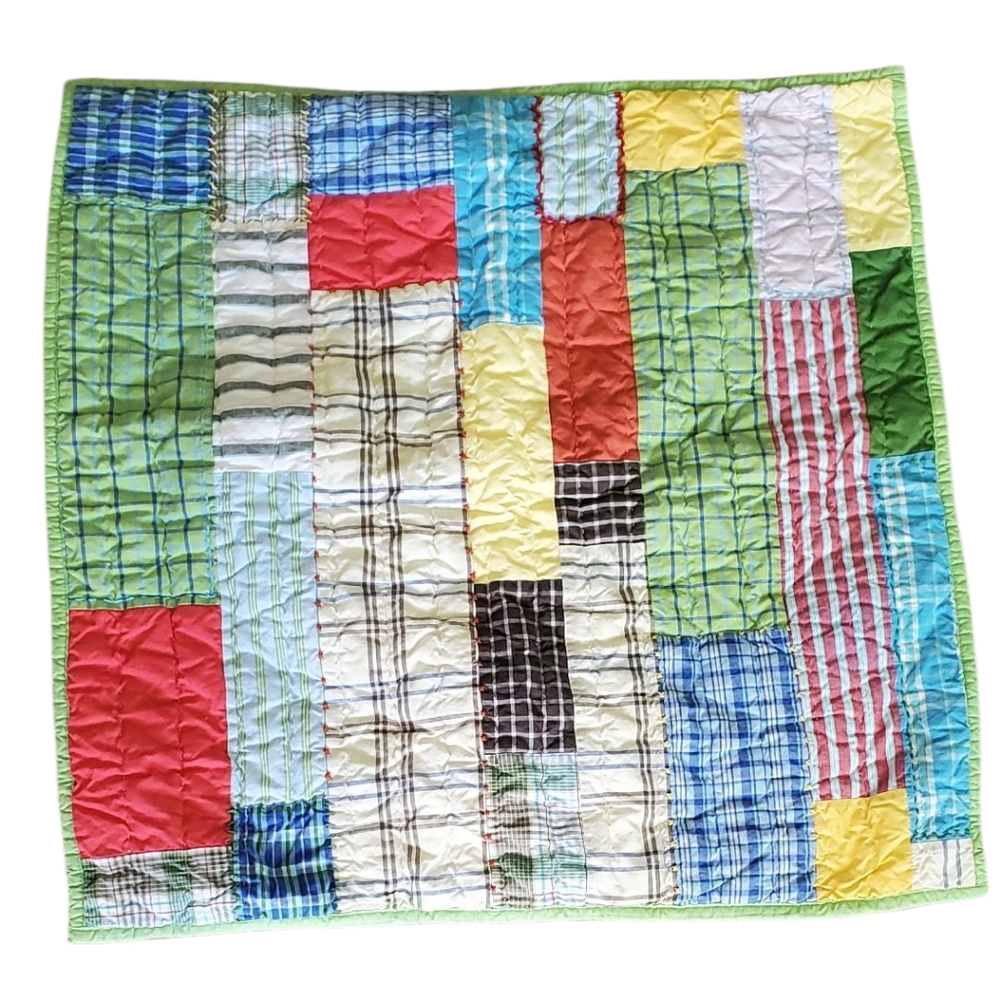 Pottery Barn Kids Colorful Patchwork Quilted Square Sham.